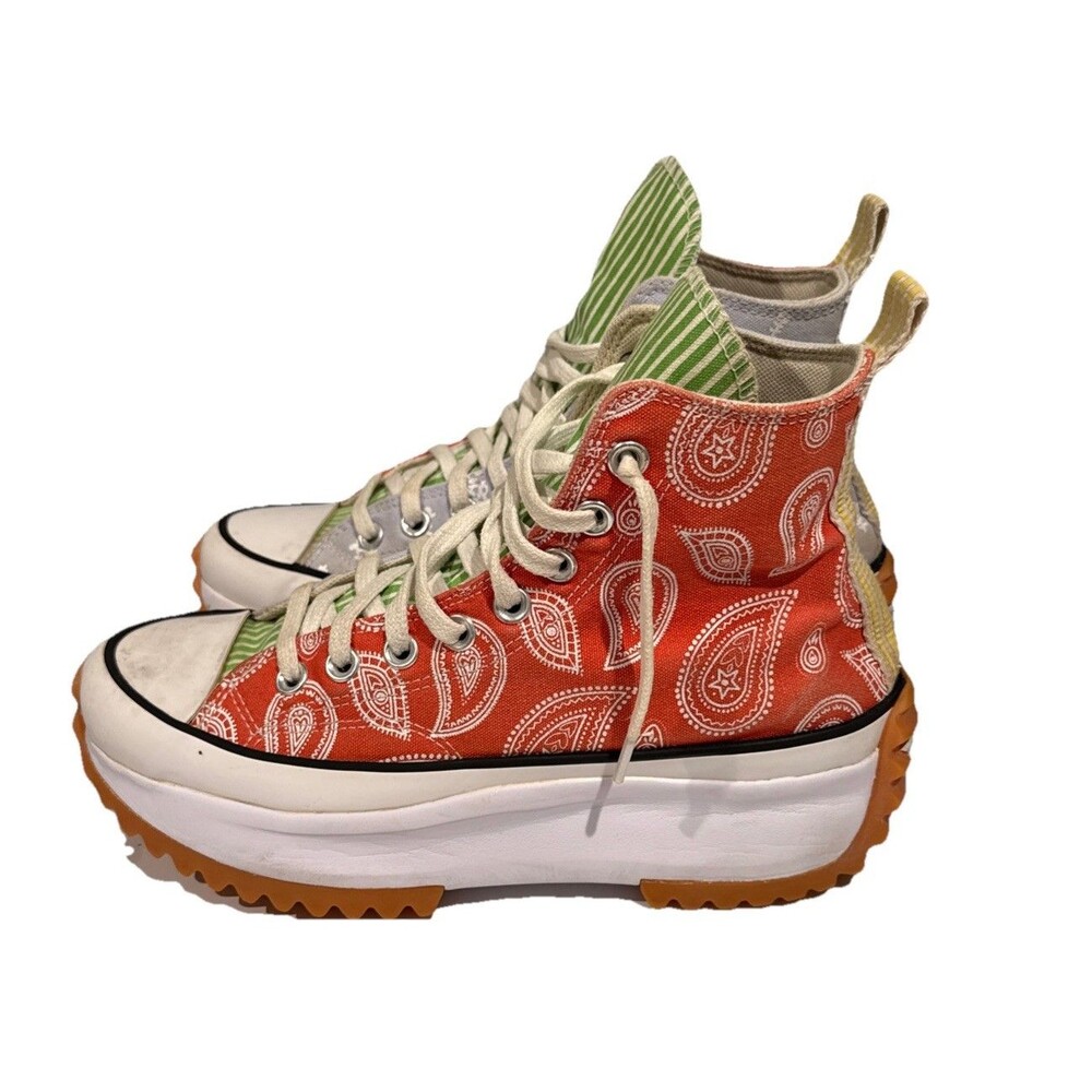 Converse Run Star Hike Bandana Patchwork Chuck Taylor Hightop Platform Size 8.5 - Picture 3 of 11
